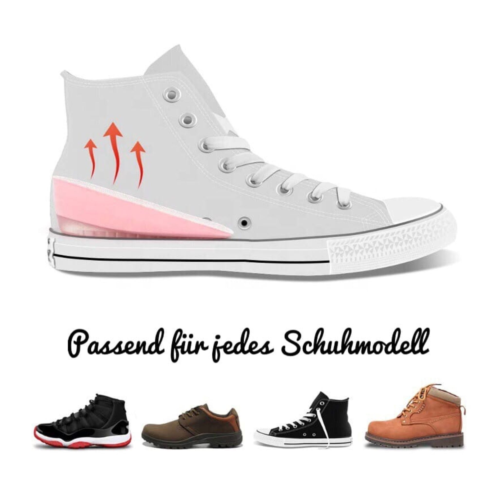 Im Schuh versteckte Erhöhung